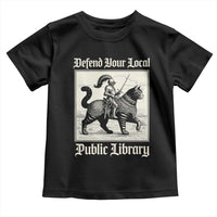 Defend Your Local Public Library Toddler T Shirt Knight Cat for Fantasy Book Lovers