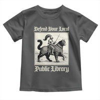 Defend Your Local Public Library Toddler T Shirt Knight Cat for Fantasy Book Lovers
