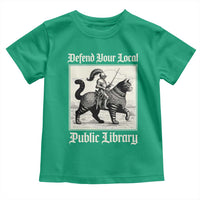 Defend Your Local Public Library Toddler T Shirt Knight Cat for Fantasy Book Lovers