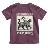 Defend Your Local Public Library Toddler T Shirt Knight Cat for Fantasy Book Lovers