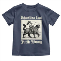 Defend Your Local Public Library Toddler T Shirt Knight Cat for Fantasy Book Lovers