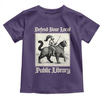 Defend Your Local Public Library Toddler T Shirt Knight Cat for Fantasy Book Lovers