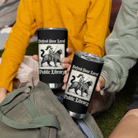Defend Your Local Public Library Tumbler Cup Knight Cat for Fantasy Book Lovers