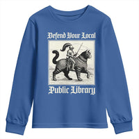 Defend Your Local Public Library Youth Sweatshirt Knight Cat for Fantasy Book Lovers
