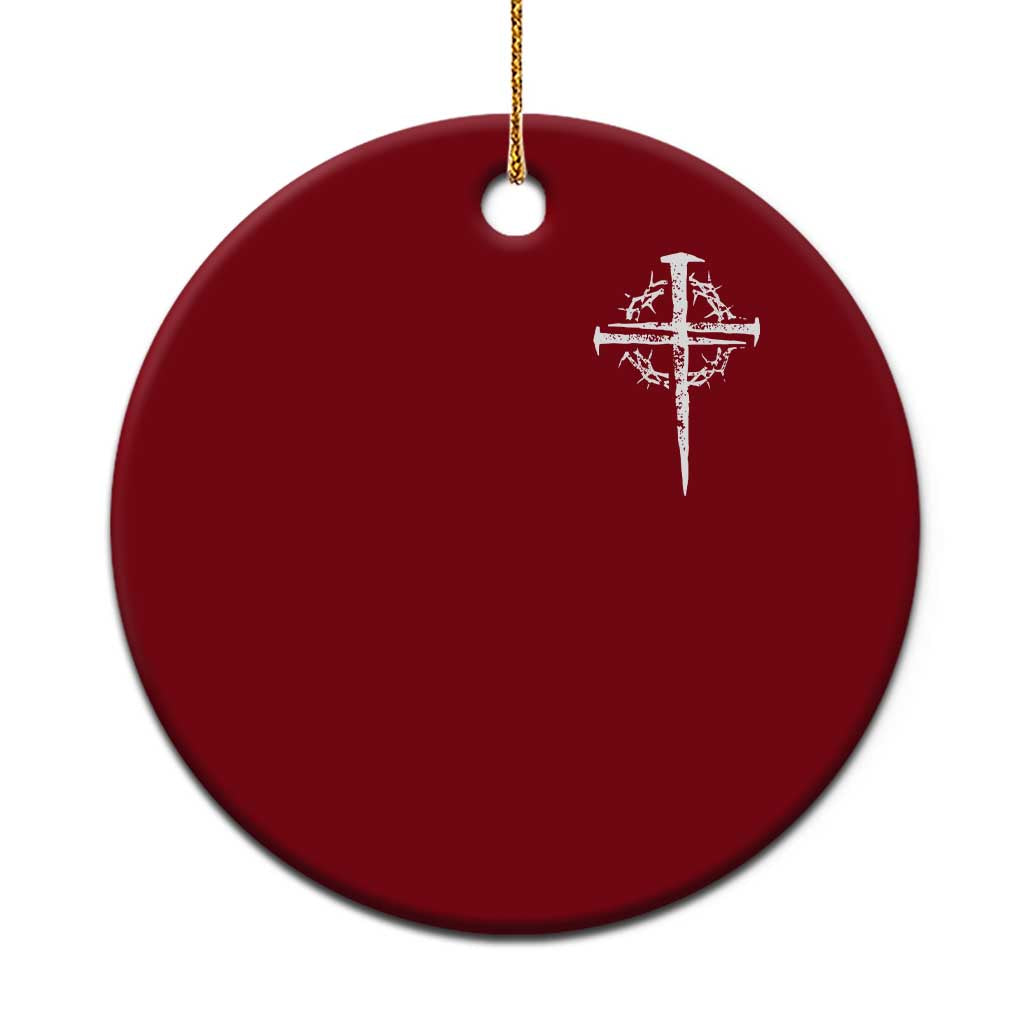 Christian Religious Jesus Shirt with Cross Logo Graphic Ceramic Ornament