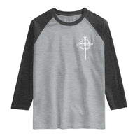 Christian Religious Jesus Shirt with Cross Logo Graphic Raglan Shirt