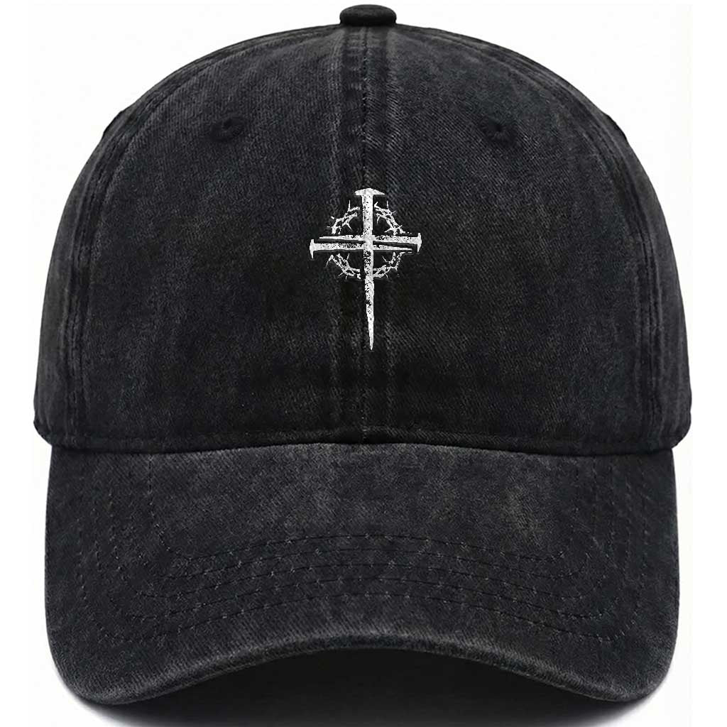 Christian Religious Jesus Shirt with Cross Logo Graphic Washed Cotton Baseball Cap