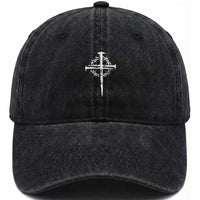 Christian Religious Jesus Shirt with Cross Logo Graphic Washed Cotton Baseball Cap