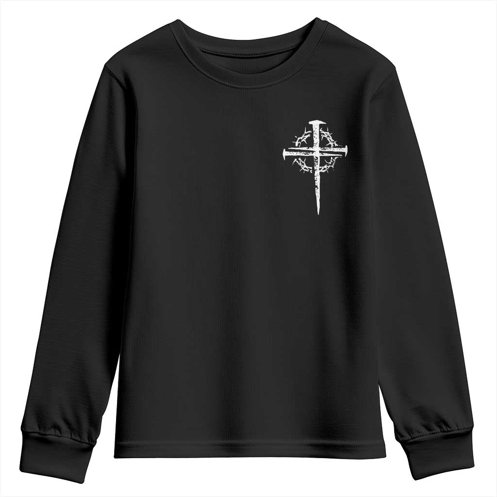 Christian Religious Jesus Shirt with Cross Logo Graphic Youth Sweatshirt