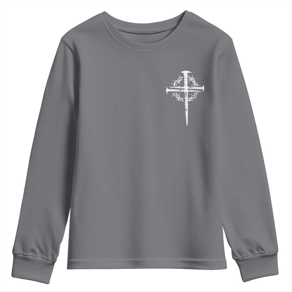 Christian Religious Jesus Shirt with Cross Logo Graphic Youth Sweatshirt