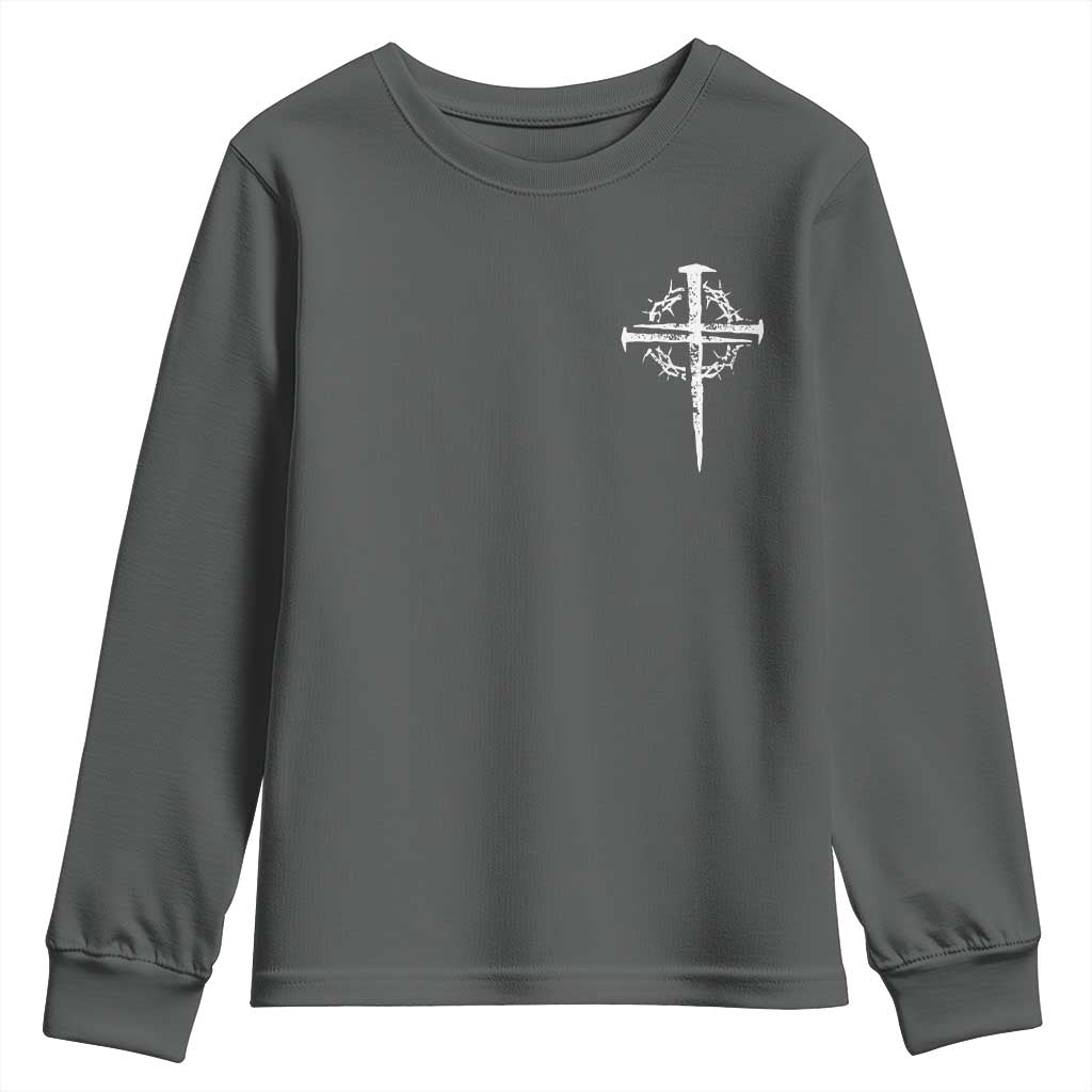 Christian Religious Jesus Shirt with Cross Logo Graphic Youth Sweatshirt