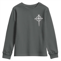 Christian Religious Jesus Shirt with Cross Logo Graphic Youth Sweatshirt