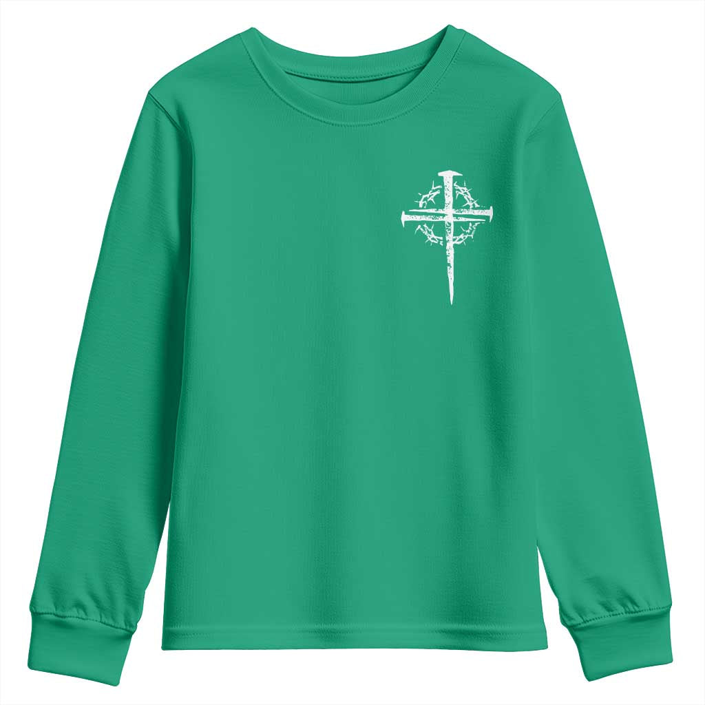 Christian Religious Jesus Shirt with Cross Logo Graphic Youth Sweatshirt