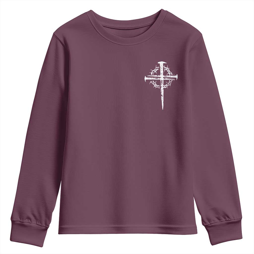 Christian Religious Jesus Shirt with Cross Logo Graphic Youth Sweatshirt