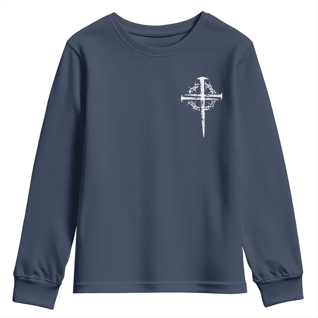 Christian Religious Jesus Shirt with Cross Logo Graphic Youth Sweatshirt