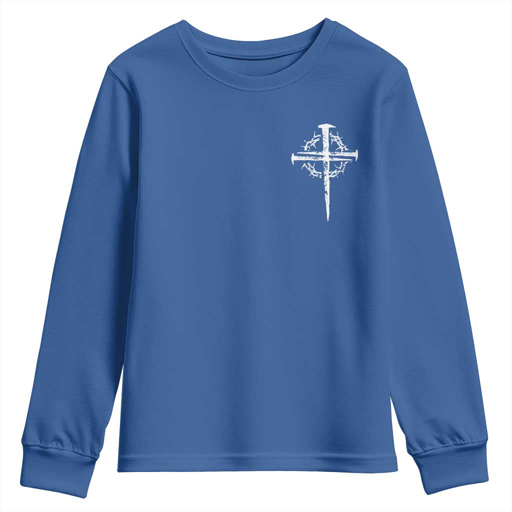 Christian Religious Jesus Shirt with Cross Logo Graphic Youth Sweatshirt
