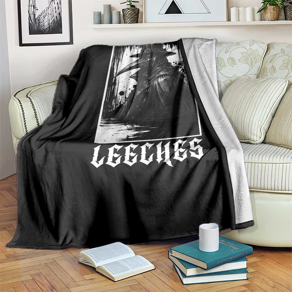But Did You Try Leeches Plague Doctor Throw Blanket Funny Middle Age Medicines Gothic