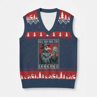 But Did You Try Leeches Plague Doctor V-Neck Knit Sweater Vest Funny Middle Age Medicines
