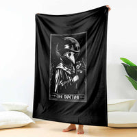 Plague Doctor Tarot Card Throw Blanket Horror Death Occult Satanic