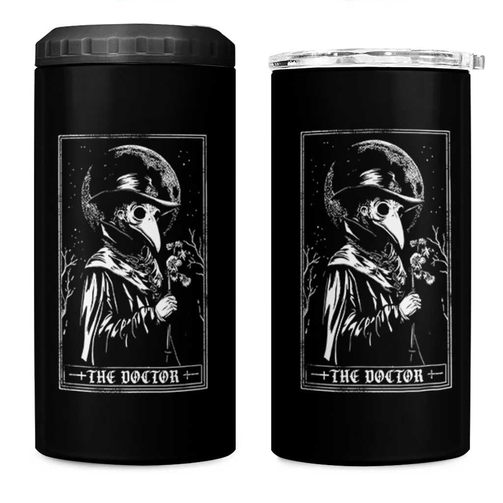 Plague Doctor Tarot Card 4 in 1 Can Cooler Tumbler Horror Death Occult Satanic