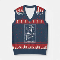 Plague Doctor Tarot Card V-Neck Knit Sweater Vest Horror Death Occult Satanic