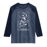 Plague Doctor Tarot Card Raglan Shirt Horror Death Occult Satanic