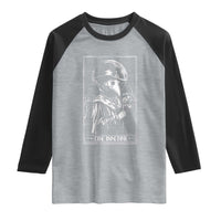 Plague Doctor Tarot Card Raglan Shirt Horror Death Occult Satanic