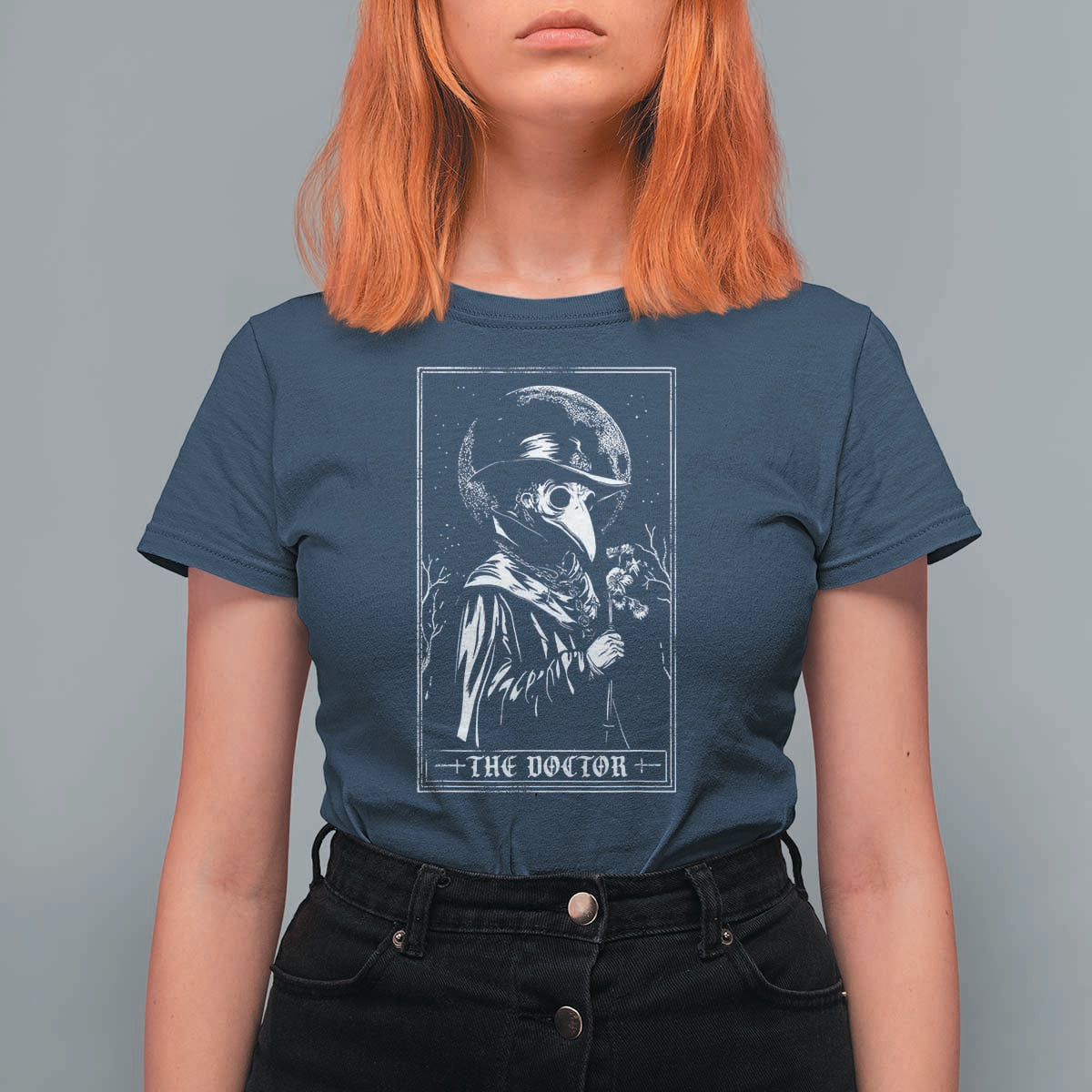 Plague Doctor Tarot Card T Shirt For Women Horror Death Occult Satanic