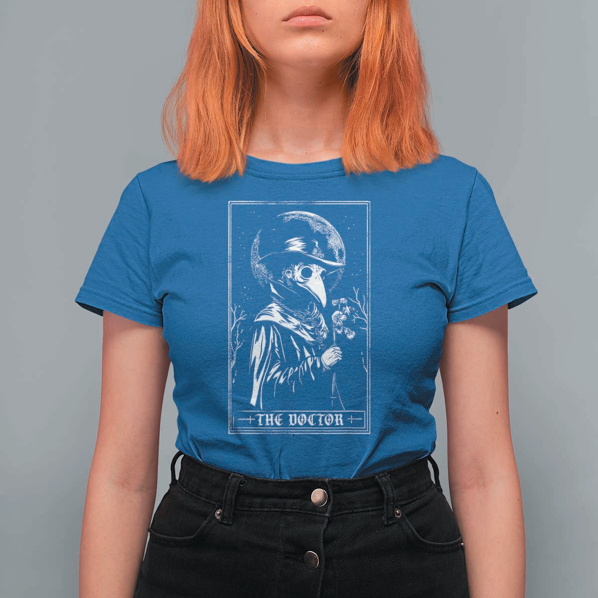 Plague Doctor Tarot Card T Shirt For Women Horror Death Occult Satanic