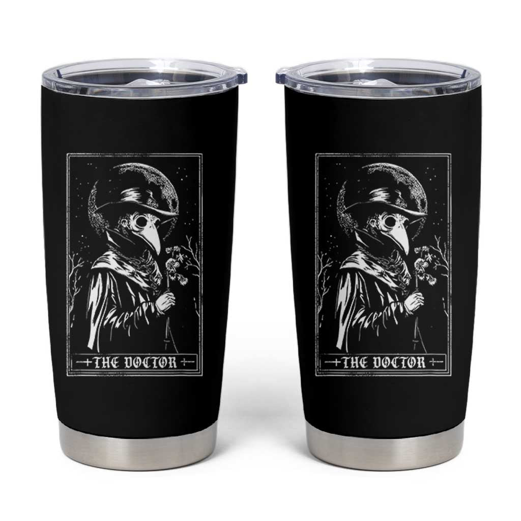 Plague Doctor Tarot Card Tumbler Cup Horror Death Occult Satanic