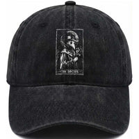 Plague Doctor Tarot Card Washed Cotton Baseball Cap Horror Death Occult Satanic