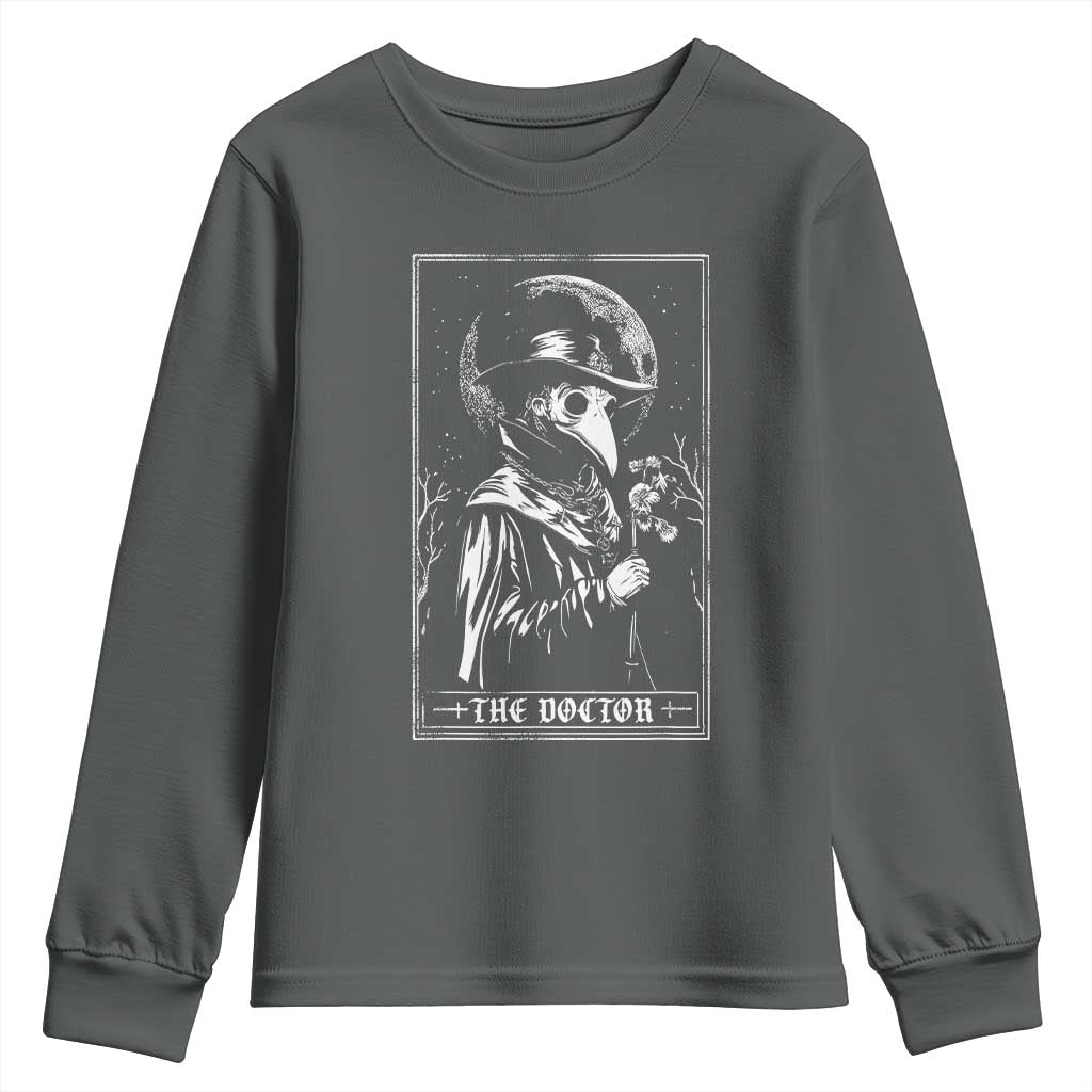 Plague Doctor Tarot Card Youth Sweatshirt Horror Death Occult Satanic