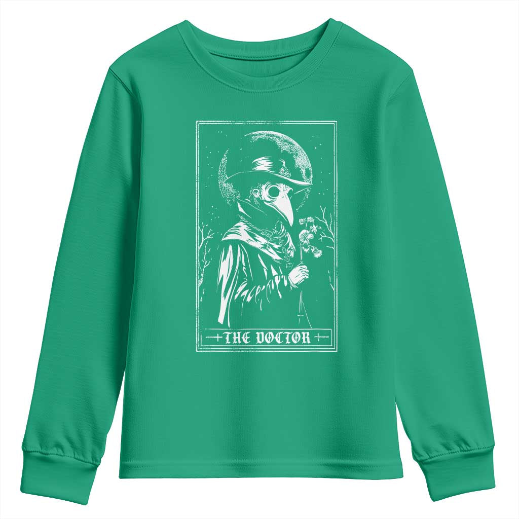 Plague Doctor Tarot Card Youth Sweatshirt Horror Death Occult Satanic