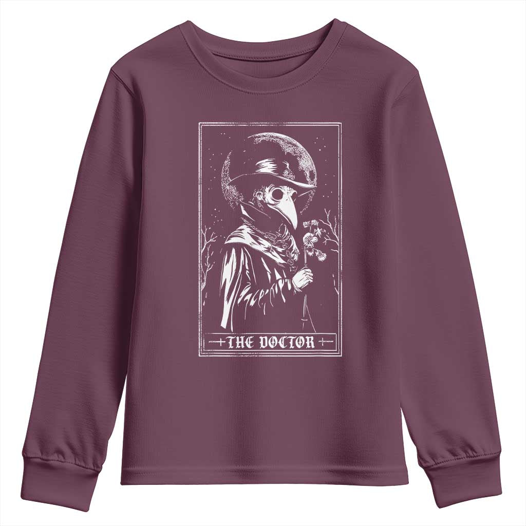 Plague Doctor Tarot Card Youth Sweatshirt Horror Death Occult Satanic