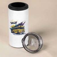 School Field Trip Anyone 4 in 1 Can Cooler Tumbler School Bus Teacher - Wonder Print Shop
