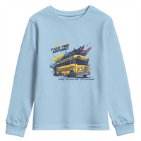 School Field Trip Anyone Youth Sweatshirt School Bus Teacher - Wonder Print Shop