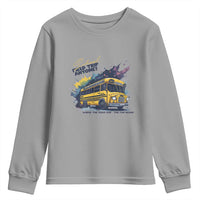 School Field Trip Anyone Youth Sweatshirt School Bus Teacher - Wonder Print Shop