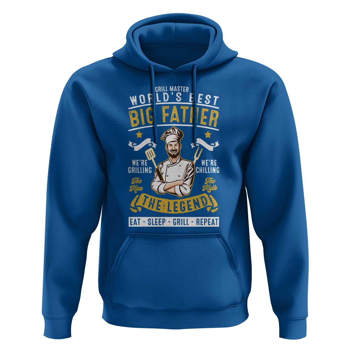 BBQ Father Hoodie Grill Master World's Best Big Father The Man The Myth The Legend Father's Day - Wonder Print Shop