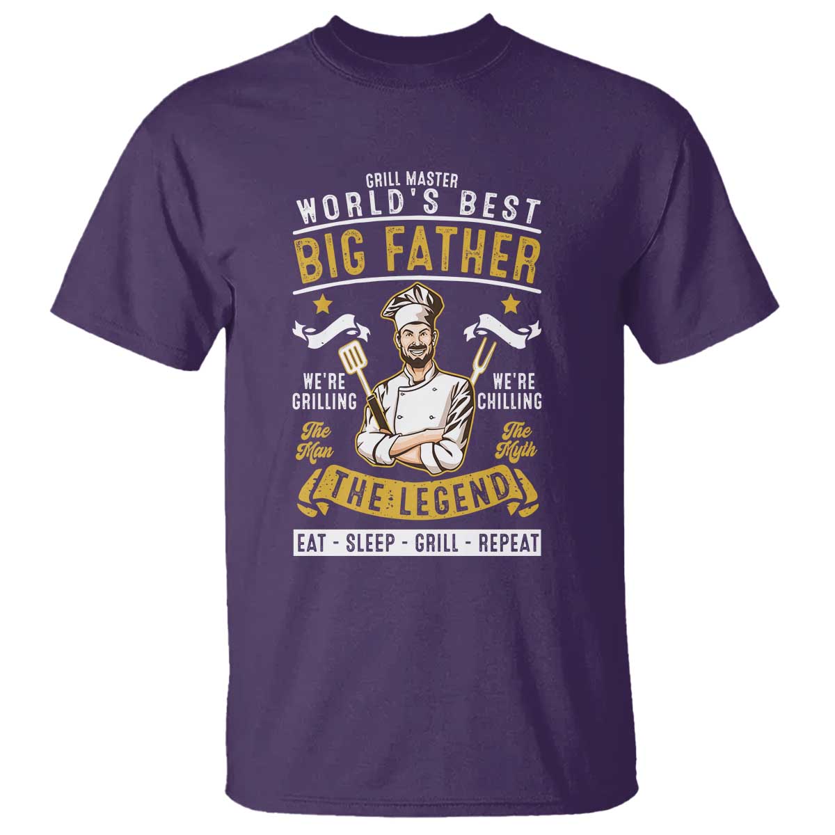 BBQ Father T Shirt Grill Master World's Best Big Father The Man The Myth The Legend Father's Day - Wonder Print Shop