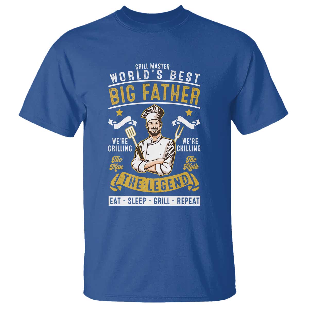 BBQ Father T Shirt Grill Master World's Best Big Father The Man The Myth The Legend Father's Day - Wonder Print Shop