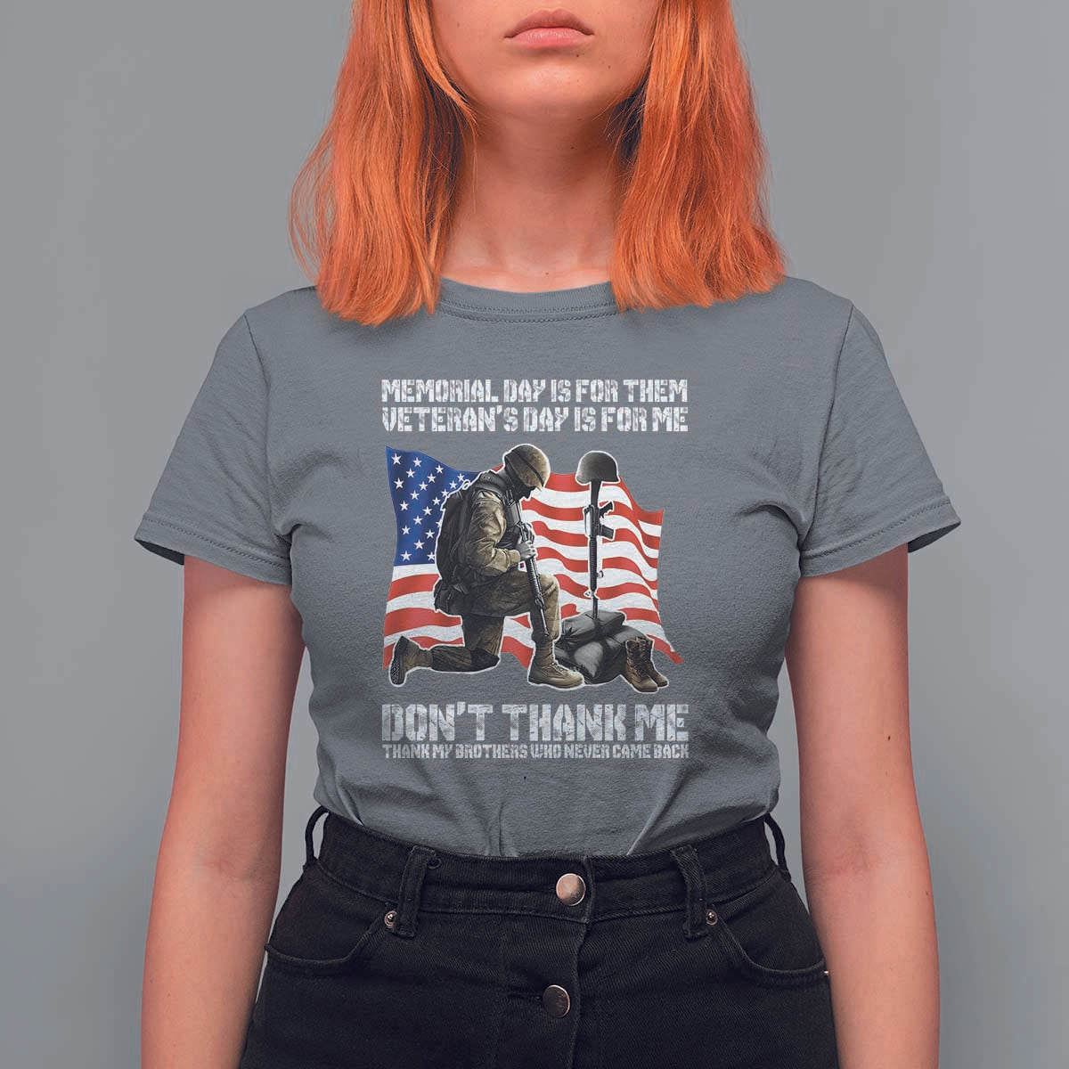 Memorial Day Is For Them Veteran's Day Is For Me T Shirt For Women Decoration Day American Flag - Wonder Print Shop