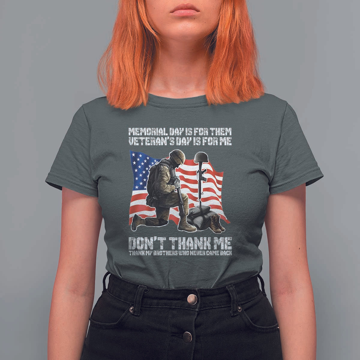Memorial Day Is For Them Veteran's Day Is For Me T Shirt For Women Decoration Day American Flag - Wonder Print Shop