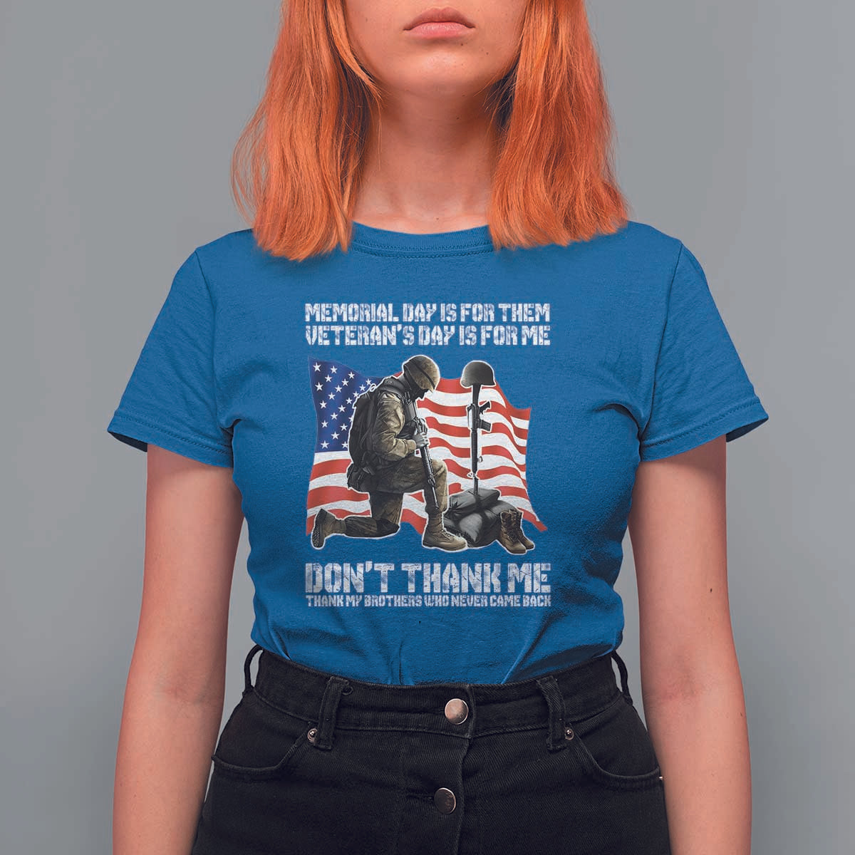 Memorial Day Is For Them Veteran's Day Is For Me T Shirt For Women Decoration Day American Flag - Wonder Print Shop