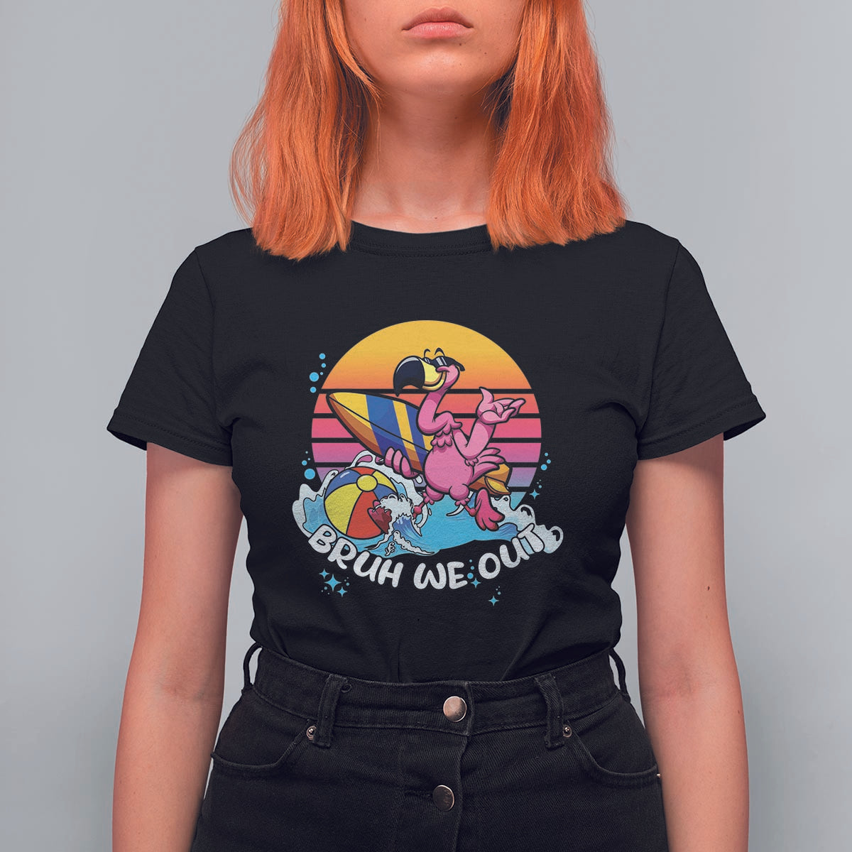 Funny Summer Vacation T Shirt For Women Bruh We Out Happy Last Day Of School - Wonder Print Shop