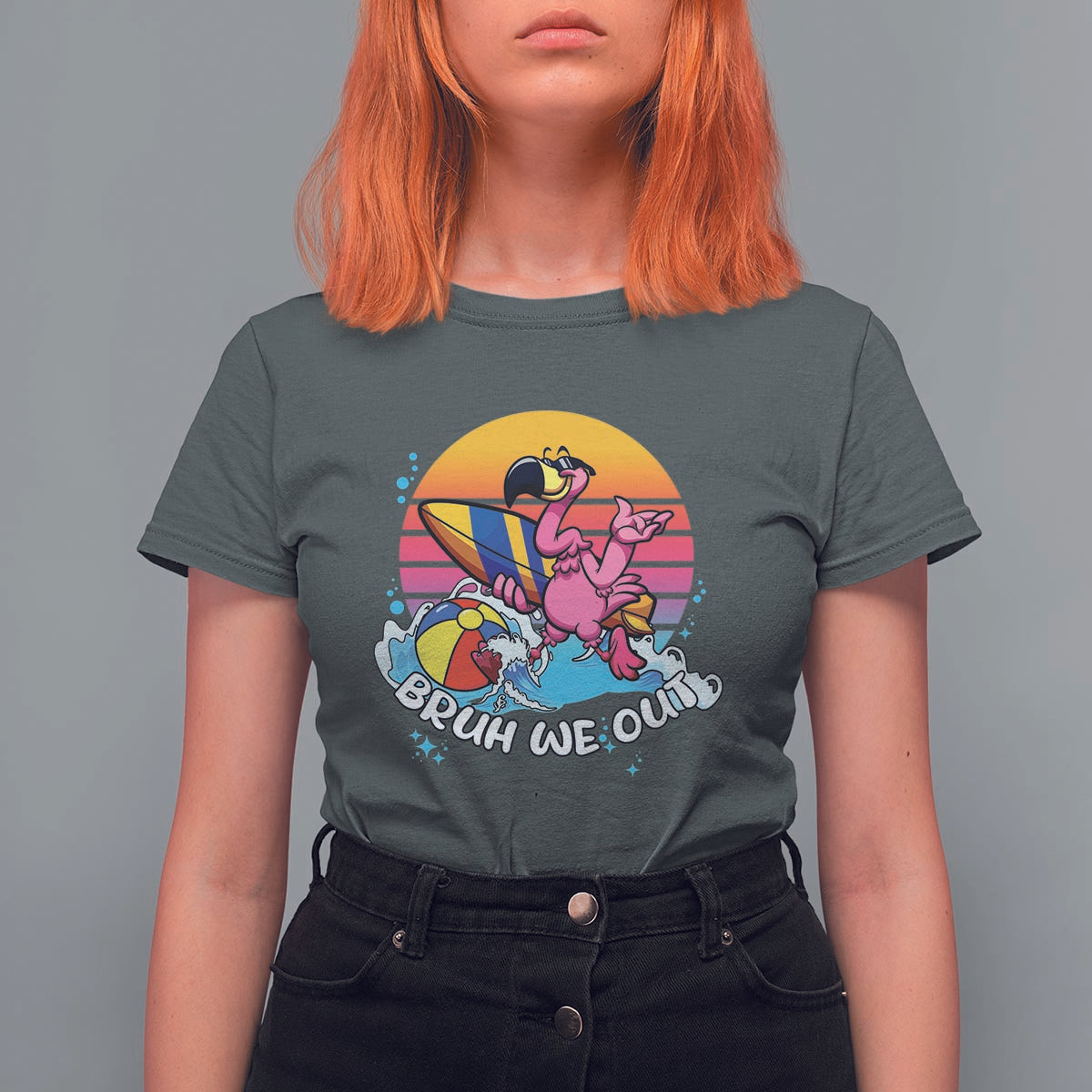 Funny Summer Vacation T Shirt For Women Bruh We Out Happy Last Day Of School - Wonder Print Shop