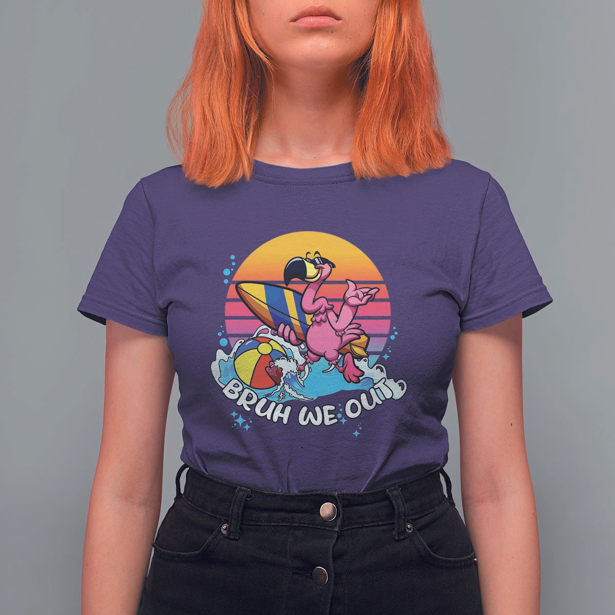 Funny Summer Vacation T Shirt For Women Bruh We Out Happy Last Day Of School - Wonder Print Shop