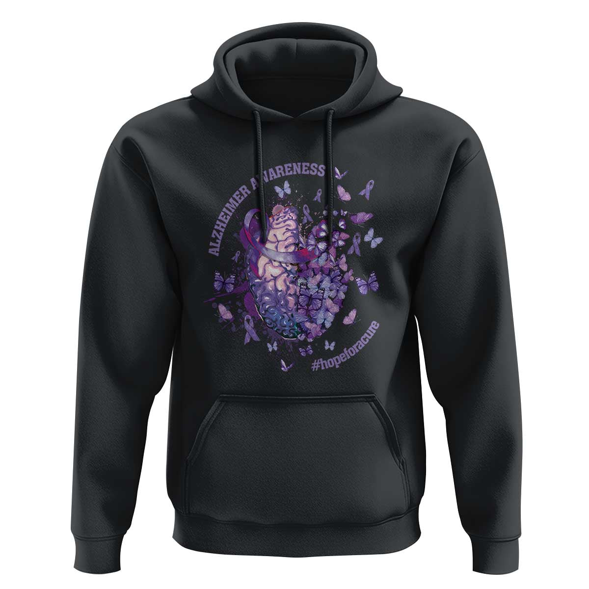 Alzheimer Supporter Hoodie Alzheimer Awareness Hope For A Cure Flower - Wonder Print Shop
