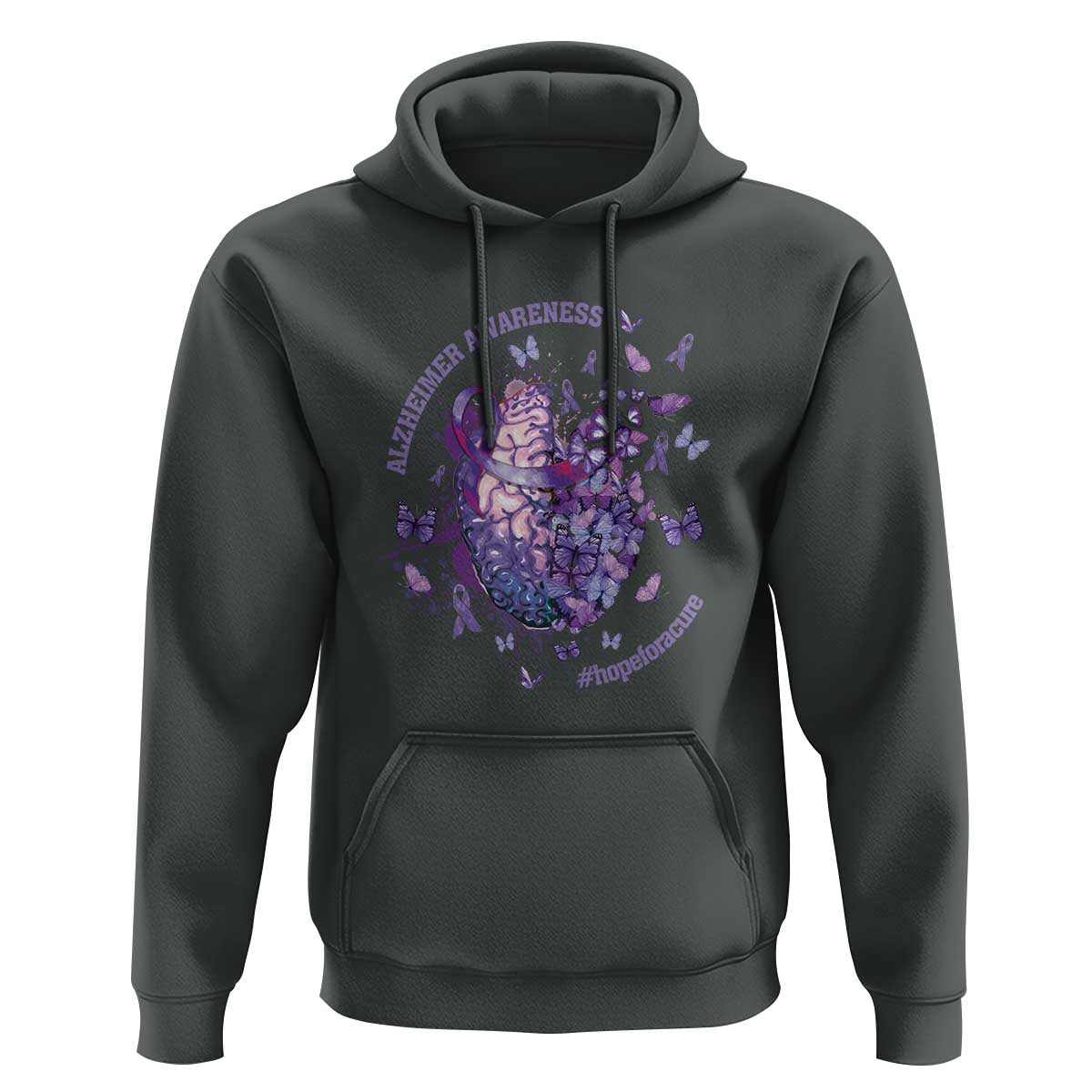 Alzheimer Supporter Hoodie Alzheimer Awareness Hope For A Cure Flower - Wonder Print Shop