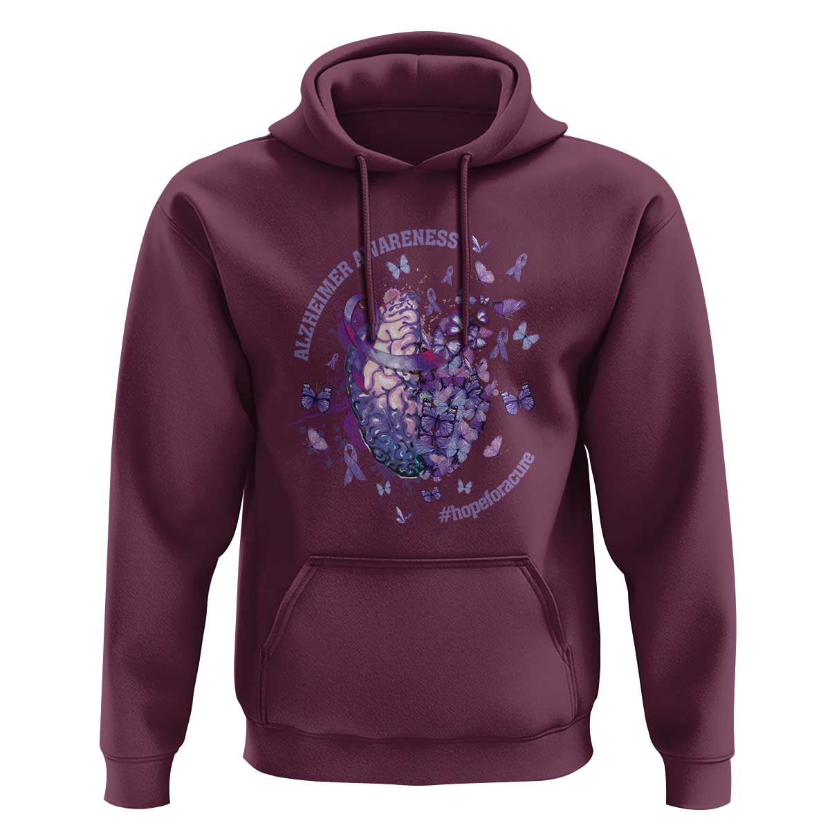 Alzheimer Supporter Hoodie Alzheimer Awareness Hope For A Cure Flower - Wonder Print Shop