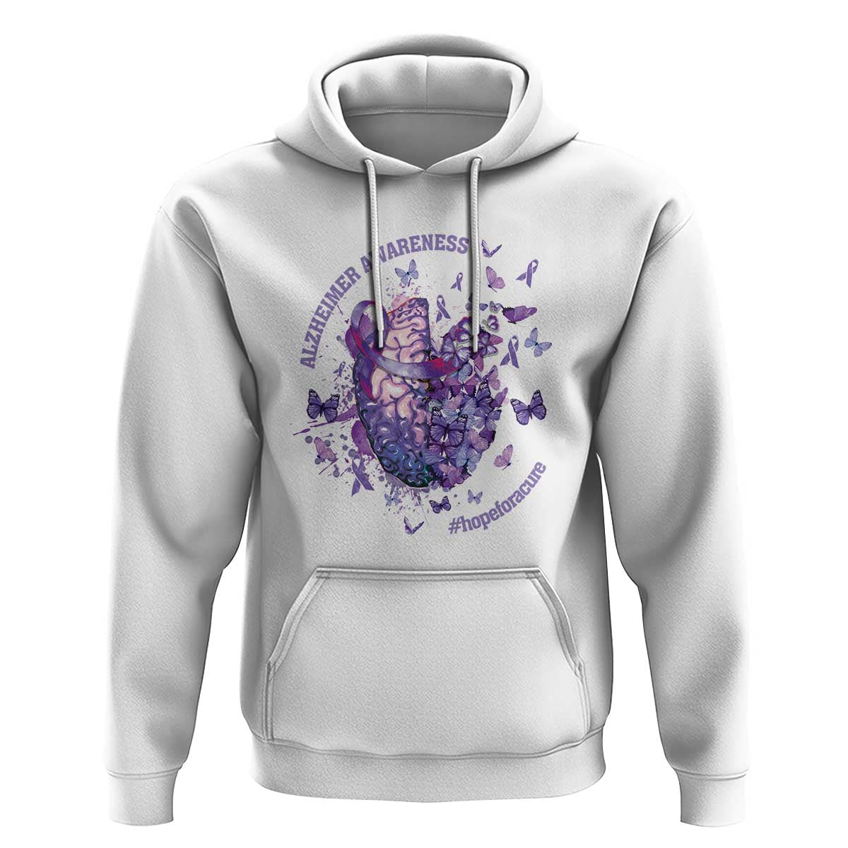 Alzheimer Supporter Hoodie Alzheimer Awareness Hope For A Cure Flower - Wonder Print Shop